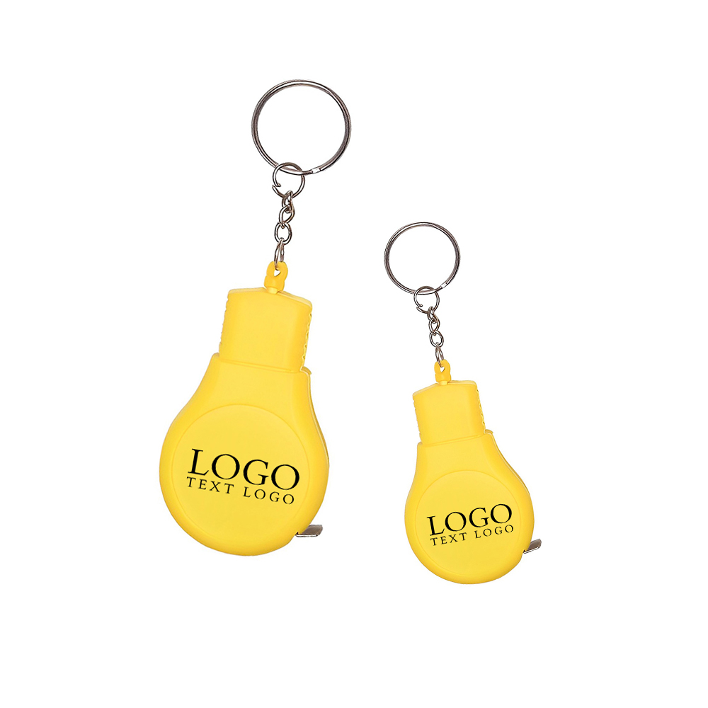 Light Bulb Shape Tape Measure Keychain Group With Logo