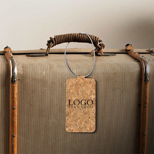 Rectangular Cork Luggage Tag With Custom Logo