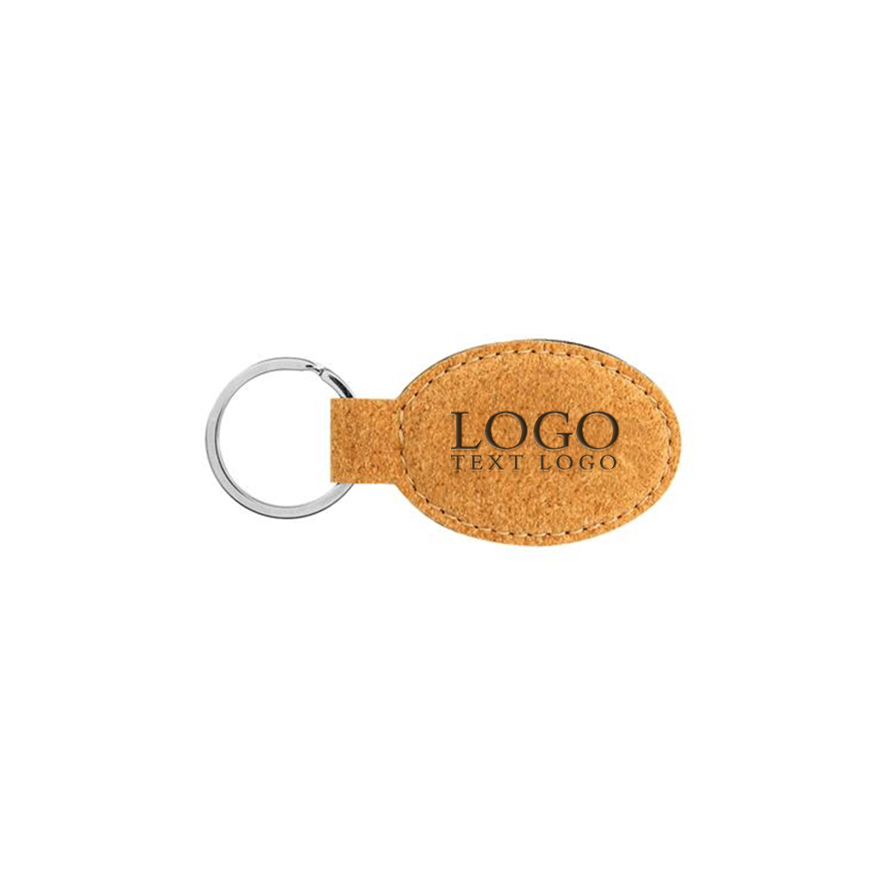 Cork Oval Keychain Cork With Logo