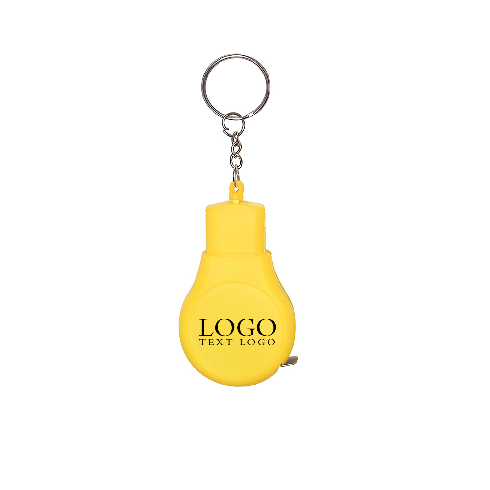Light Bulb Shape Tape Measure Keychain Yellow With Logo