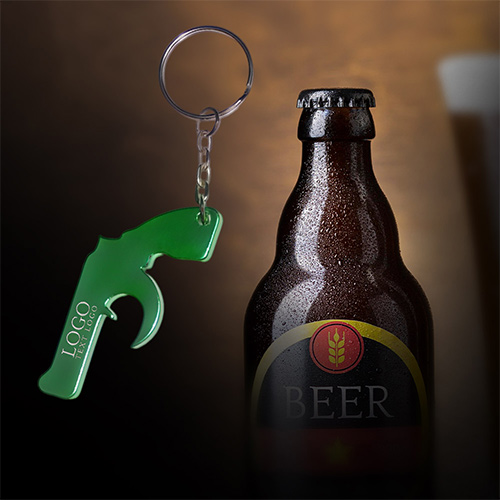 Gun Shape Bottle Opener Keychain With Custom Logo