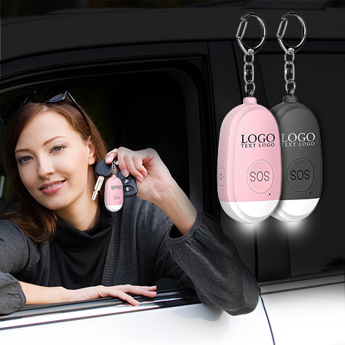 Rechargeable Safety Alarm Keychain With Flashlight