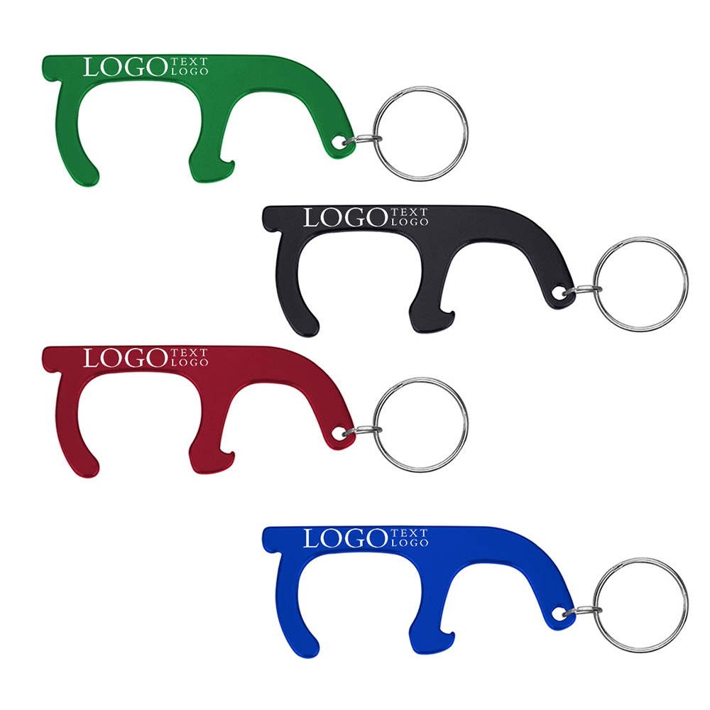 PPE Hygiene 2 in 1 Door Opener And No-Touch Key Chain Group With Logo