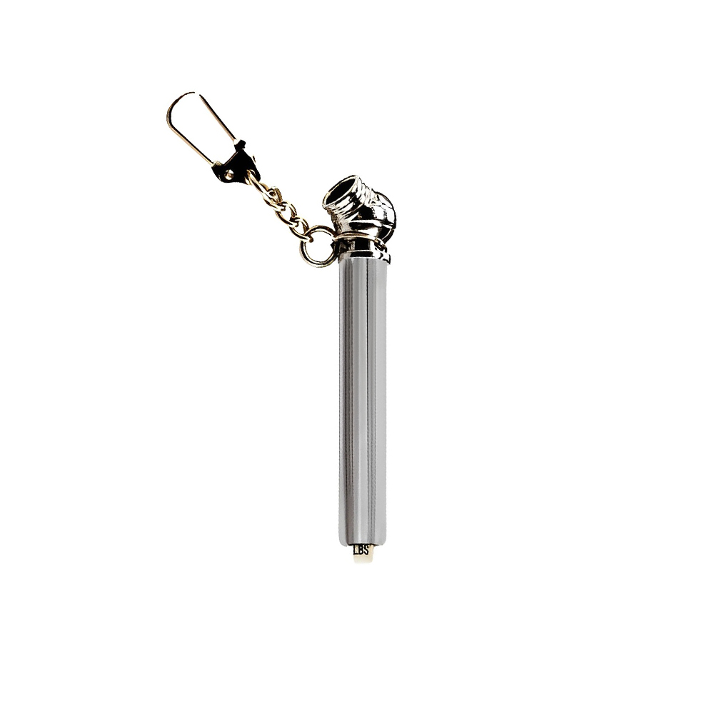 Aluminum Mini Tire Gauge With Key Chain Silver