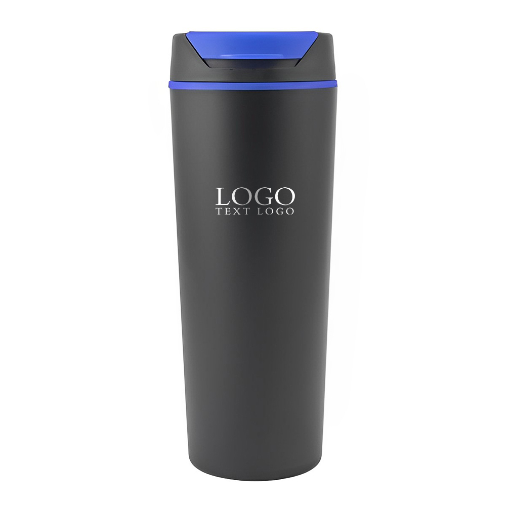 18 Oz Double Wall Plastic Tumblers Blue With Logo