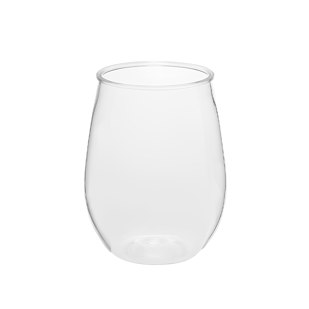10 Oz Stemless Plastic Wine Glasses Clear Color