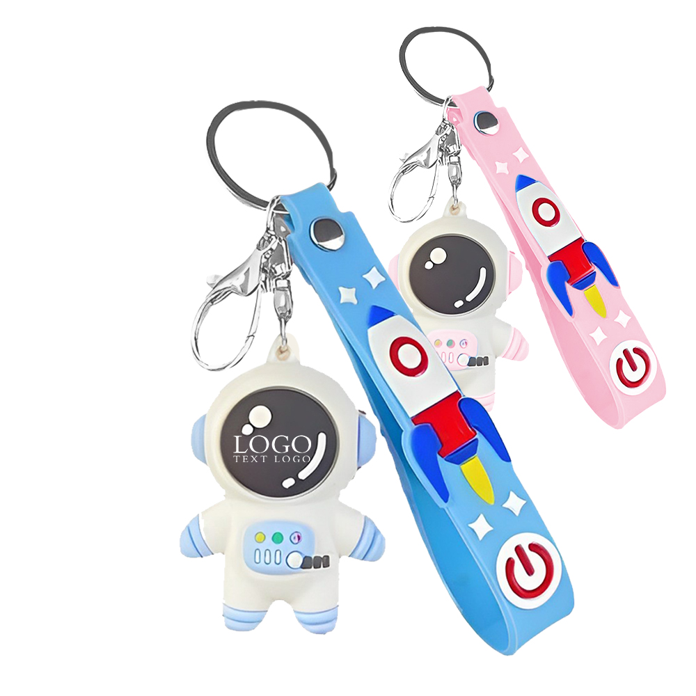 Custom Silicone Astronauts Keychain Group With Logo