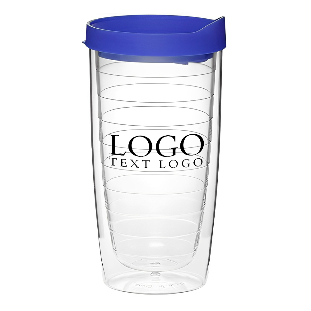 14 Oz Double Wall Acrylic Tumblers Blue With Logo