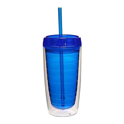 Advertising 16 oz Double Wall Acrylic Tumbler With Straw  