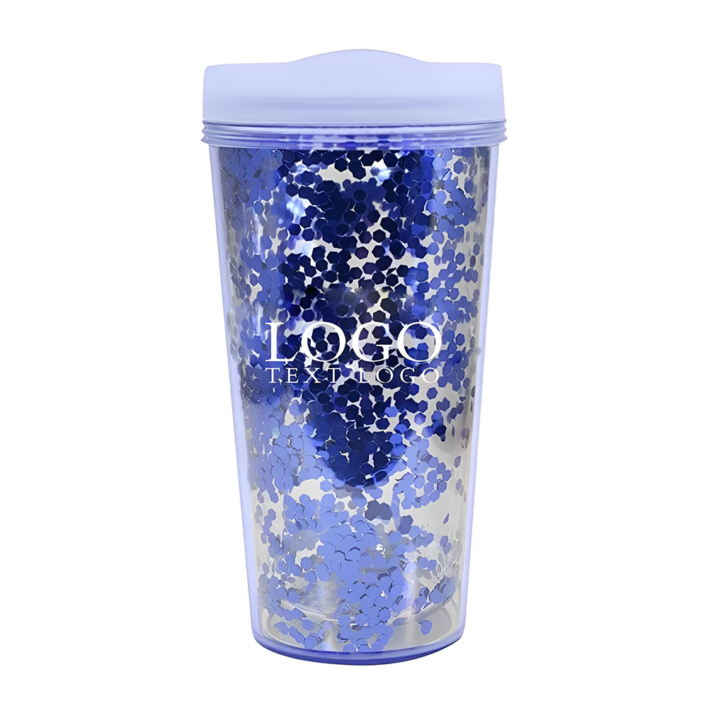 Advertising Glamour Glitter Tumbler Blue With Logo