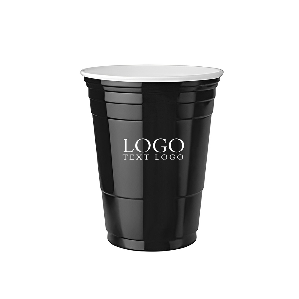 16 oz Solo Disposable Party Cup Black With Logo