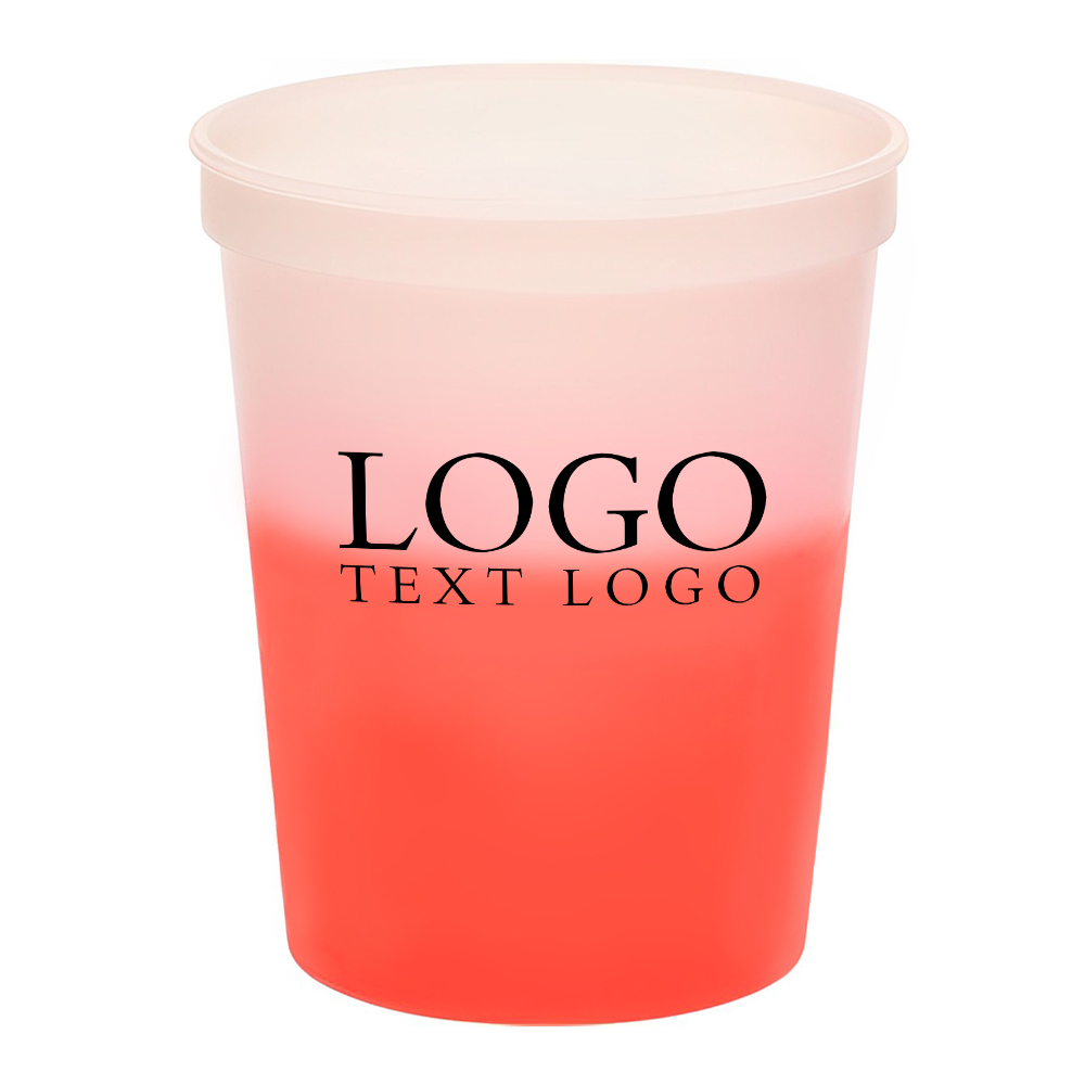 16 Oz Color Changing Mood Stadium Cup Red With Logo