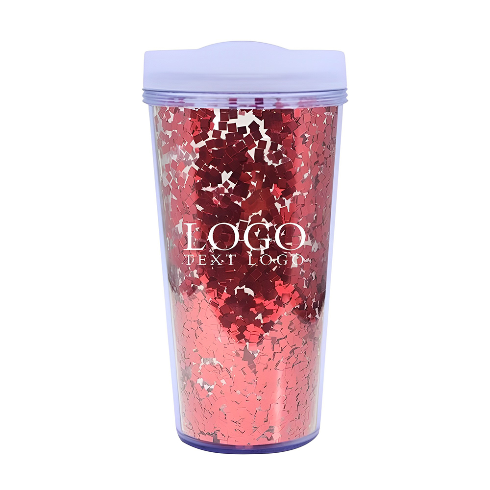 Advertising Glamour Glitter Tumbler Red With Logo