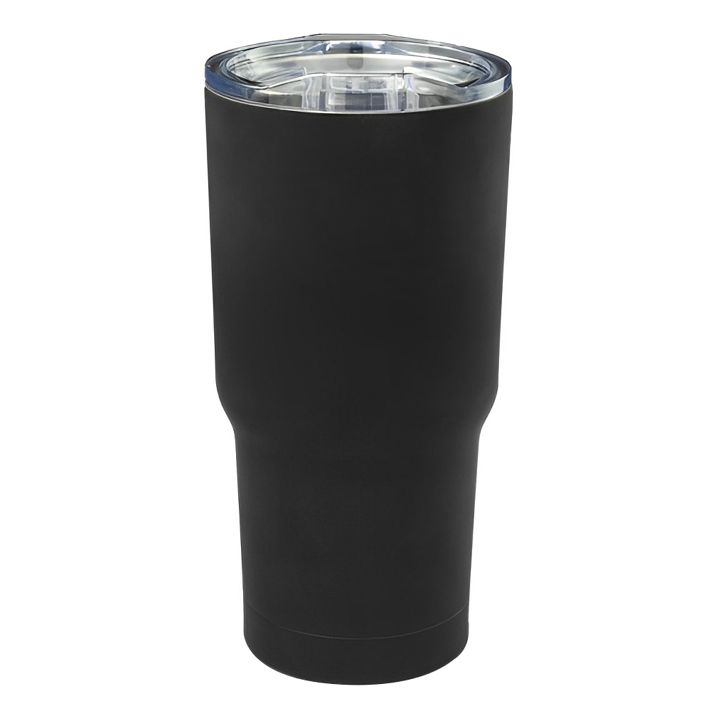 Custom Rubberized Stainless Steel Travel Mugs Black