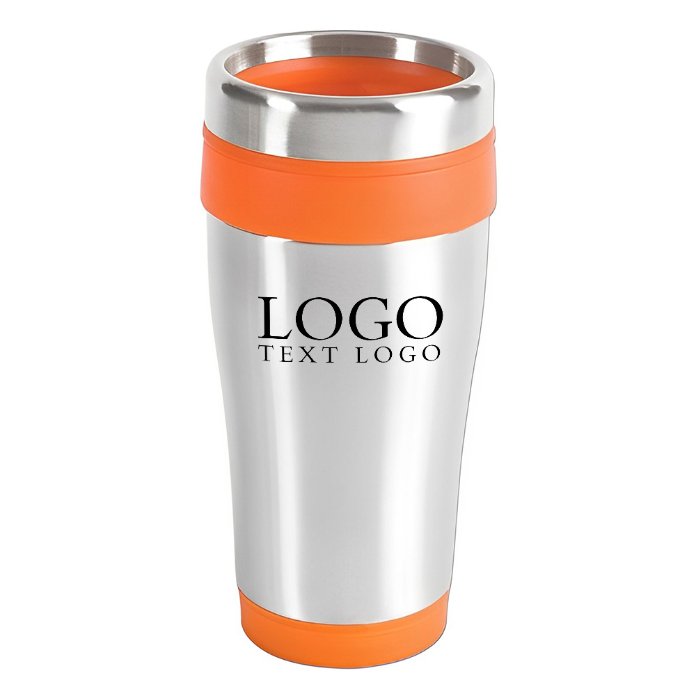 Marketing 16 oz Blue Monday Travel Tumbler Orange With Logo
