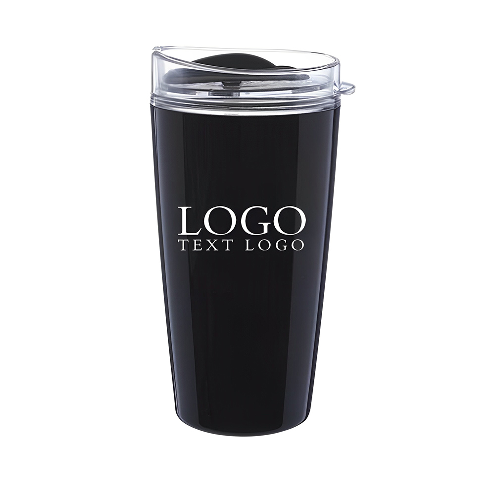 Advertising Verano Plastic Coffee Tumbler Black With Logo