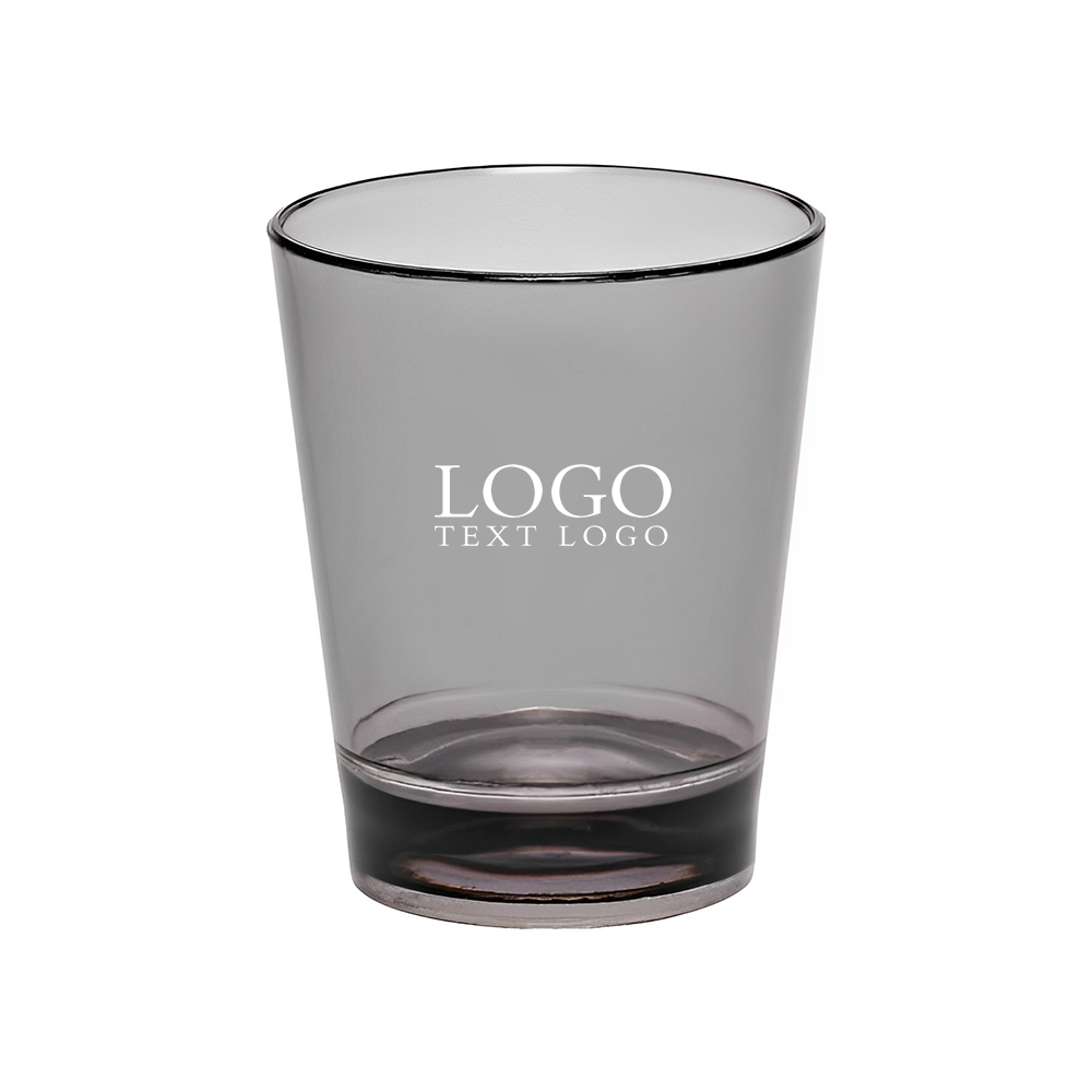 Translucent Plastic Shot Glass Charcoal With Logo