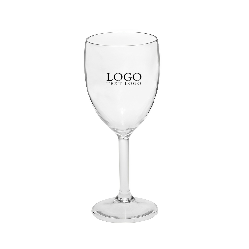 10 Oz Clear Plastic White Wine Glasses Clear With Logo