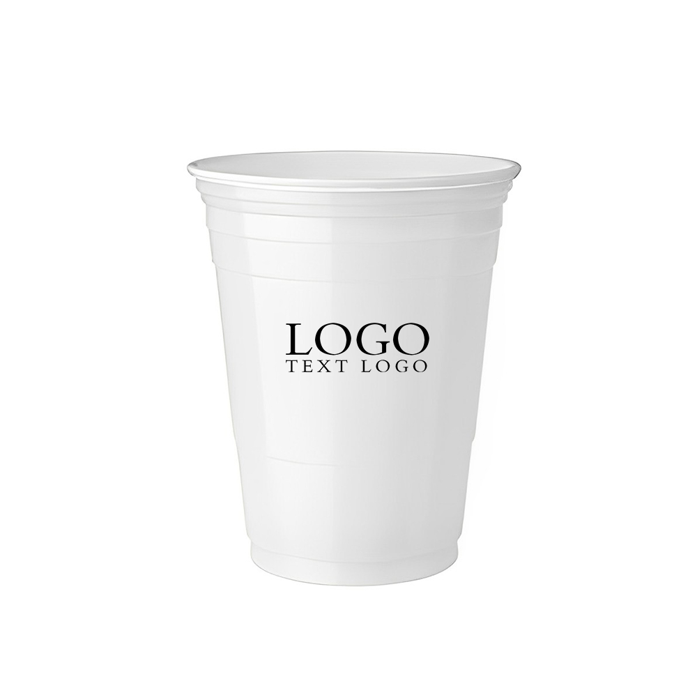 16 oz Solo Disposable Party Cup White With Logo