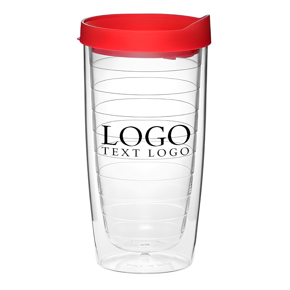 14 Oz Double Wall Acrylic Tumblers Red With Logo