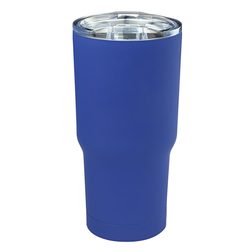 Custom Rubberized Stainless Steel Travel Mugs Blue