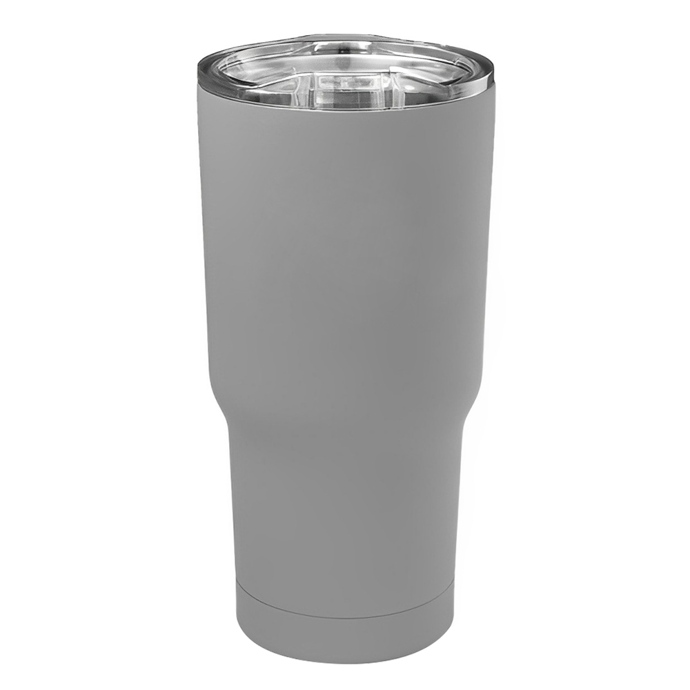 Custom Rubberized Stainless Steel Travel Mugs Grey