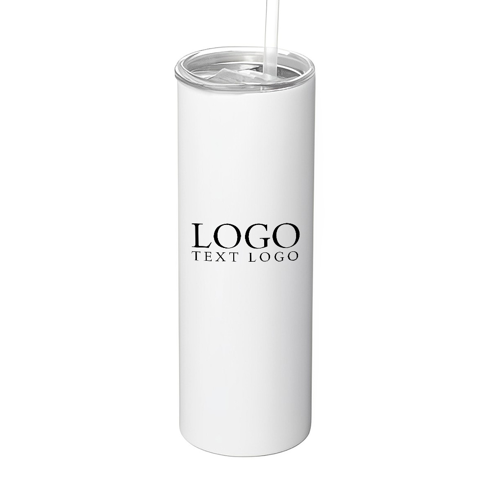 20 Oz Vacuum Insulated Stainless Steel Tumbler White With Logo