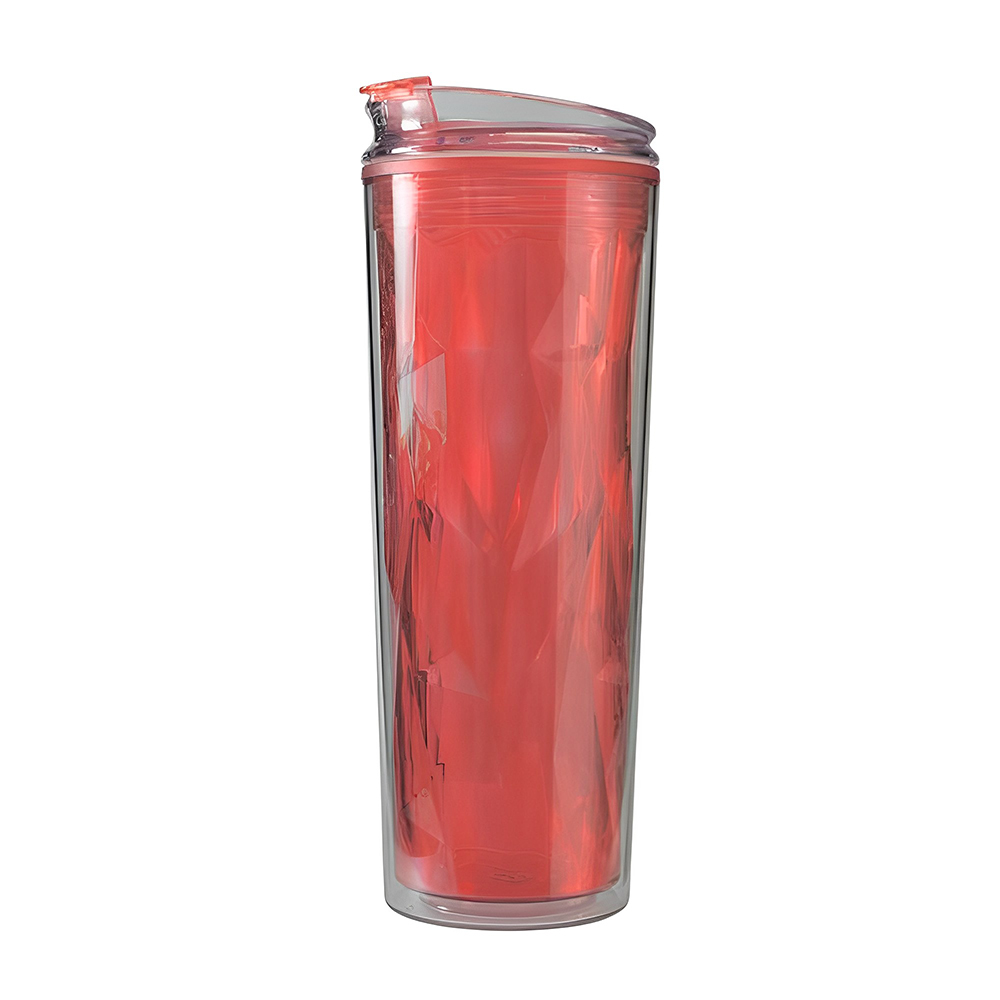 Advertising Double Wall Plastic Travel Mug Red