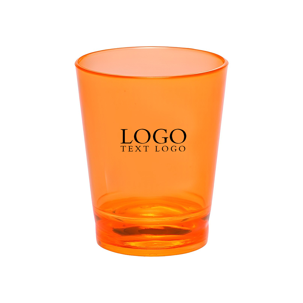 Translucent Plastic Shot Glass Orange With Logo