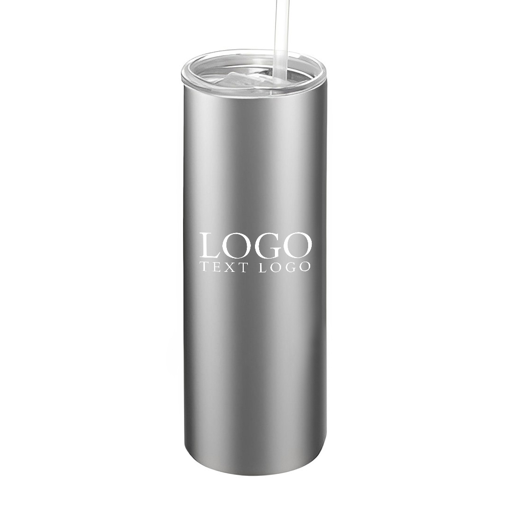 20 Oz Vacuum Insulated Stainless Steel Tumbler Silver With Logo