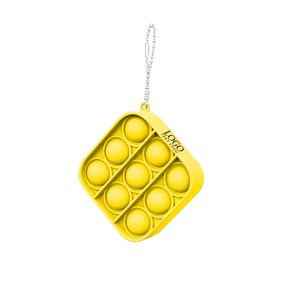 Yellow Mini Push Pop Bubble Fidget Sensory Toys With Logo