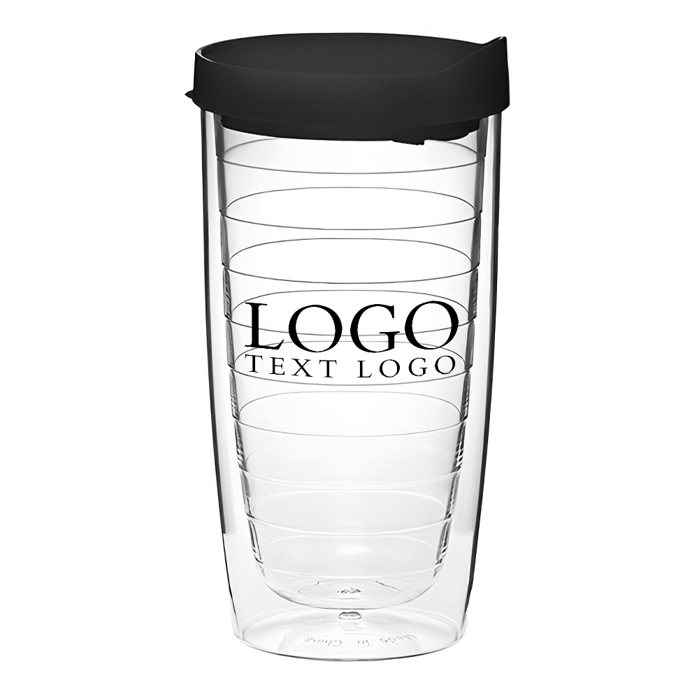 14 Oz Double Wall Acrylic Tumblers Black With Logo
