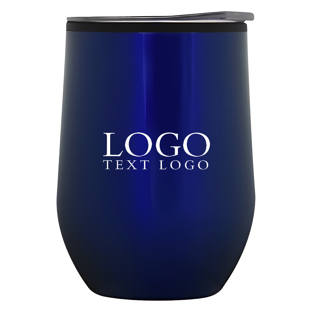 12 Oz Custom BPA-Free Napa Wine Glass Blue With Logo
