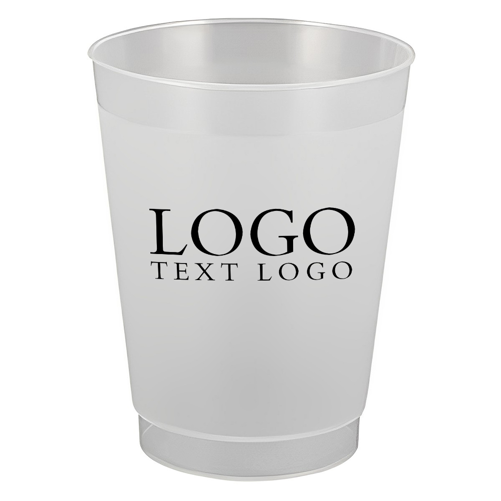 Marketing 10 oz Frost Flex Cups Clear With Logo