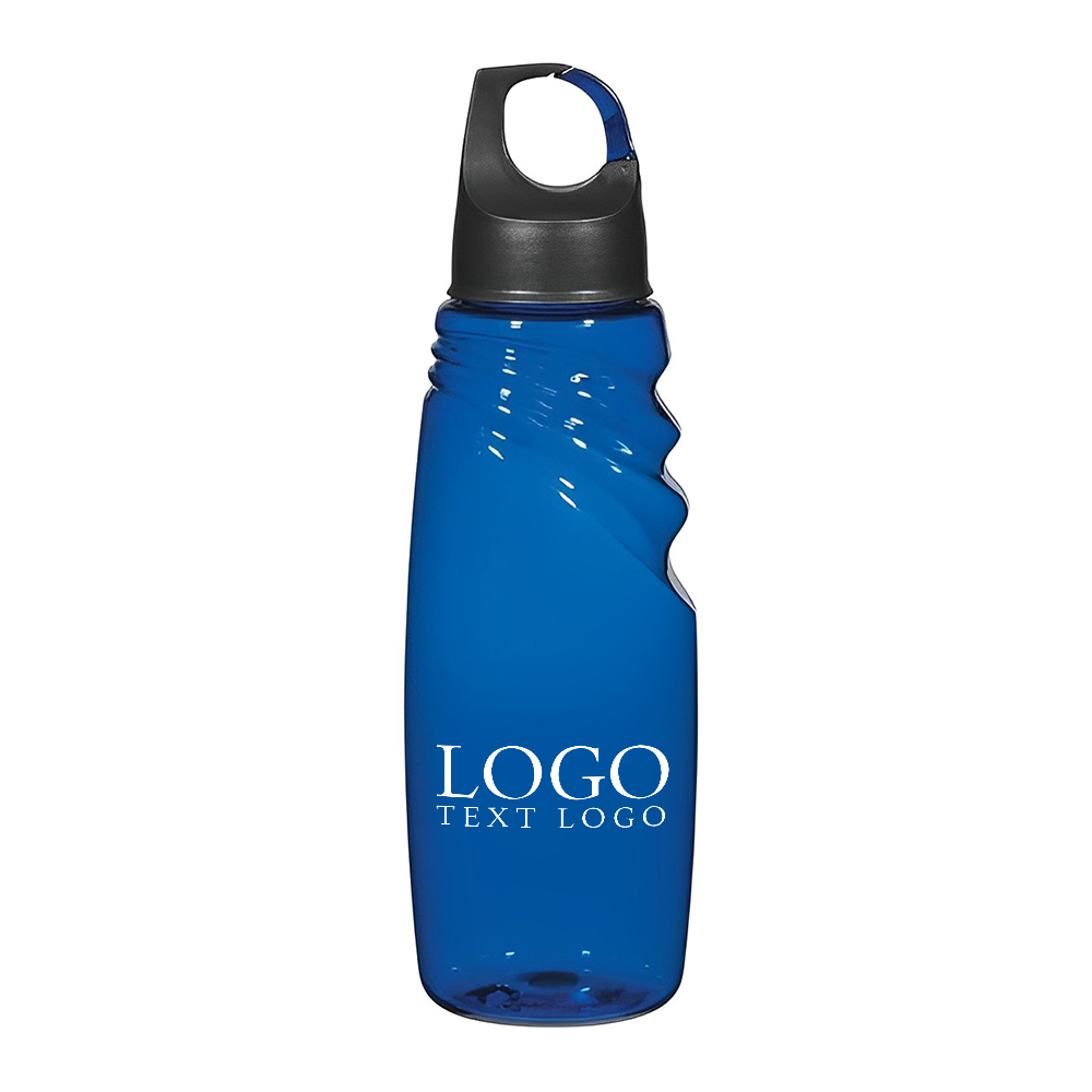 Advertising 24 Oz Crest Carabiner Sports Bottle Blue With Logo