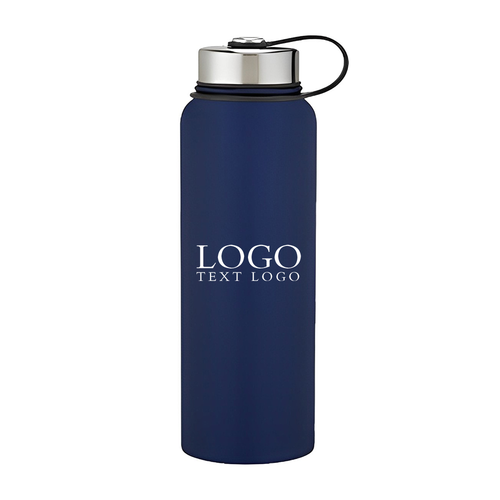 Advertising 40 Oz Invigorate Stainless Steel Bottle Navy Blue With Logo