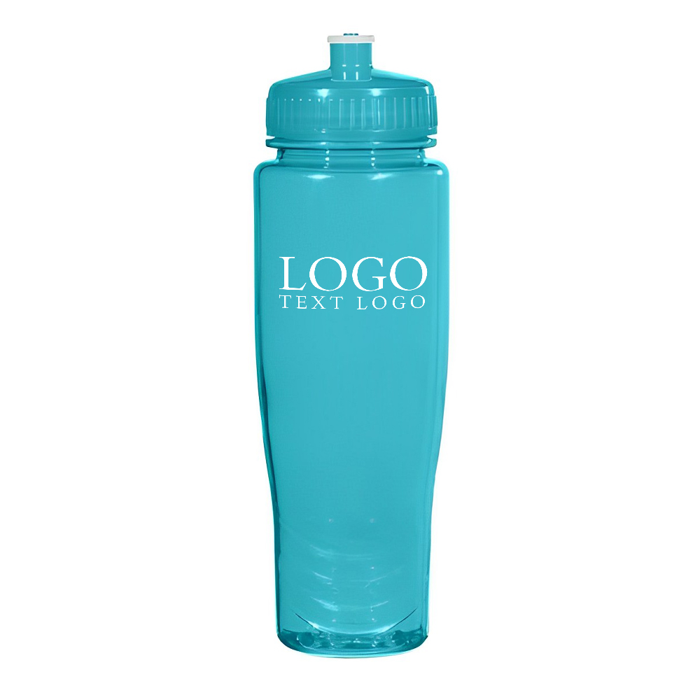 Advertising 28 Oz Poly-Clean_Plastic Bottle Translucent Aqua With Logo