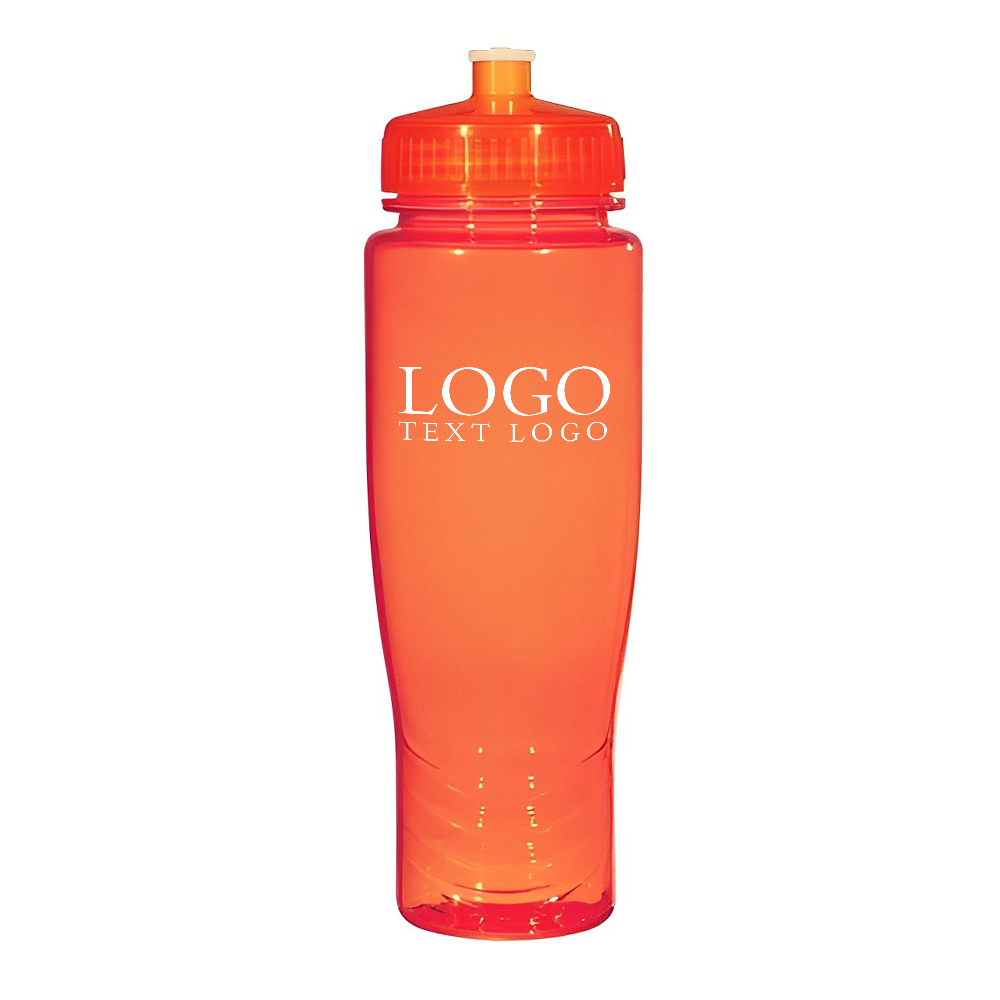 Advertising 28 Oz Poly-Clean_Plastic Bottle Translucent Orange With Logo