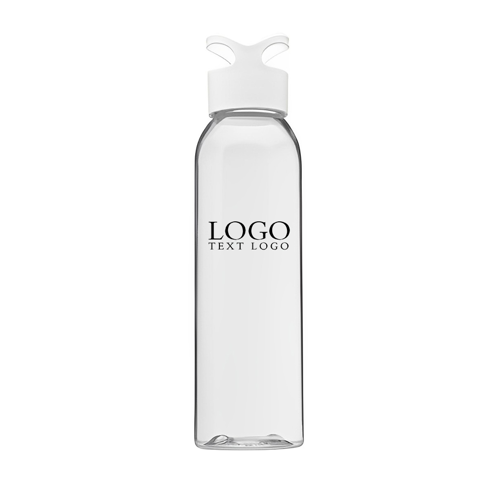 Advertising 22 oz Trainer Plastic Water Bottle White With Logo