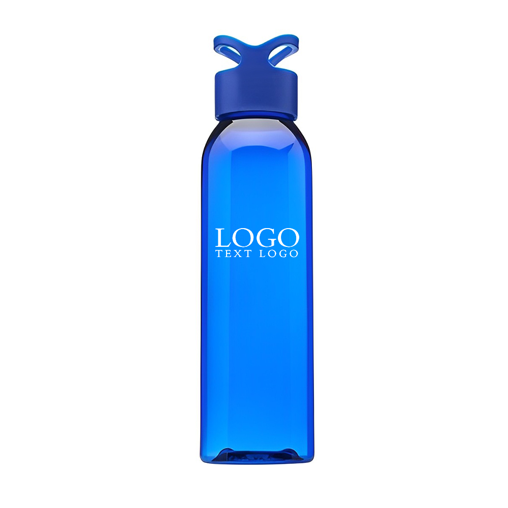 Advertising 22 oz Trainer Plastic Water Bottle Blue With Logo