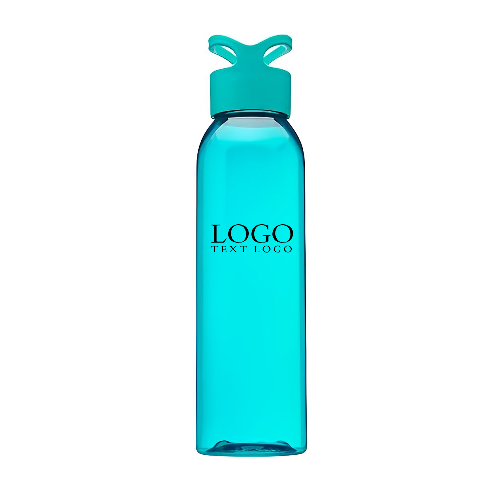 Advertising 22 oz Trainer Plastic Water Bottle Teal With Logo