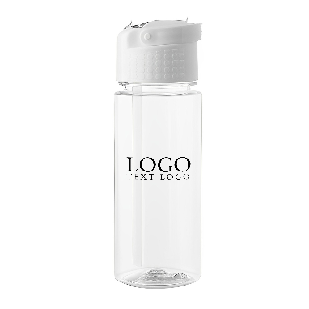 Advertising 18 oz Transparent Plastic Water Bottle White With Logo