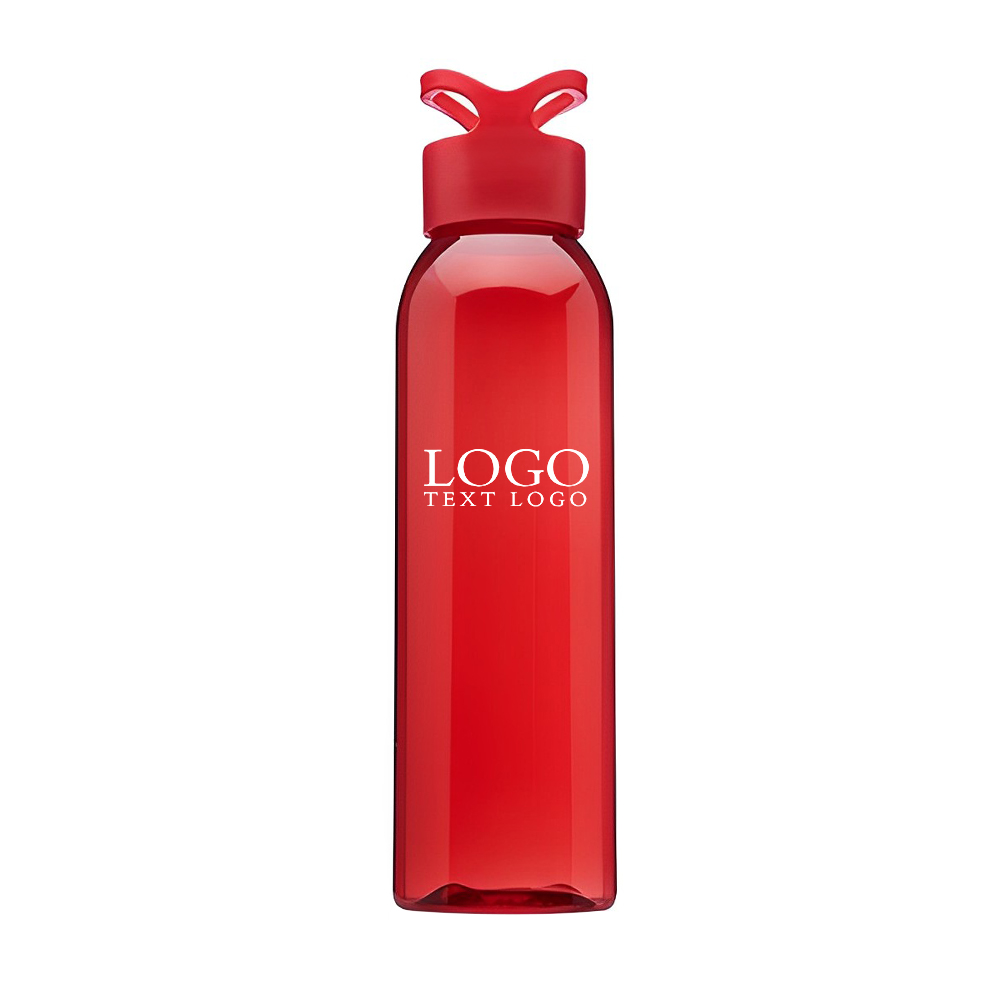 Advertising 22 oz Trainer Plastic Water Bottle Red With Logo