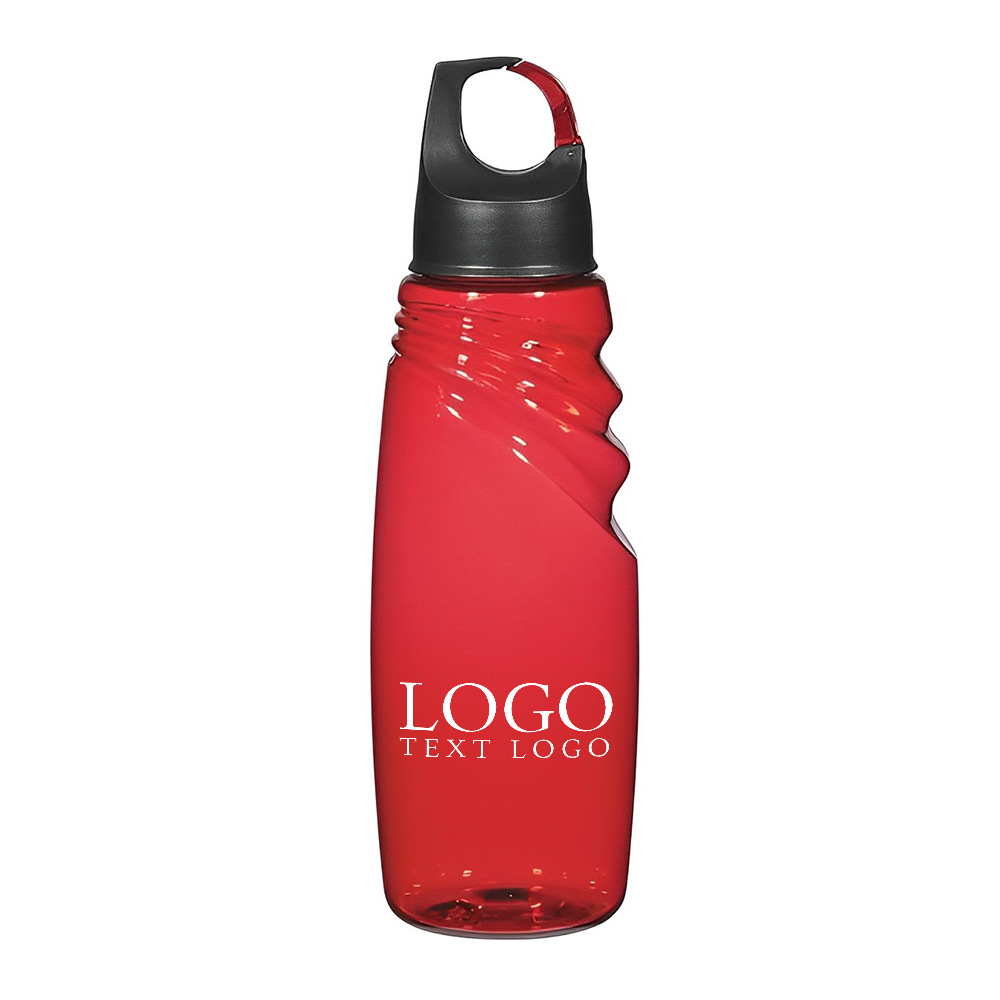 Advertising 24 Oz Crest Carabiner Sports Bottle Red With Logo