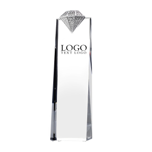 Personalized Crystal Tower Award With Diamond On Top