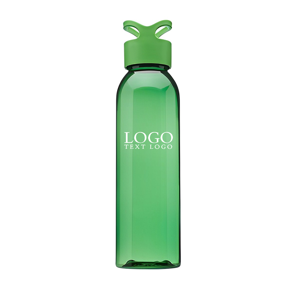 Advertising 22 oz Trainer Plastic Water Bottle Lime Green With Logo
