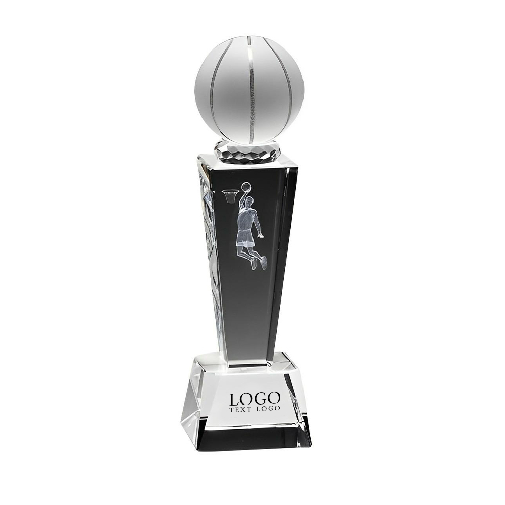 Basketball Game Crystal Trophy With Logo