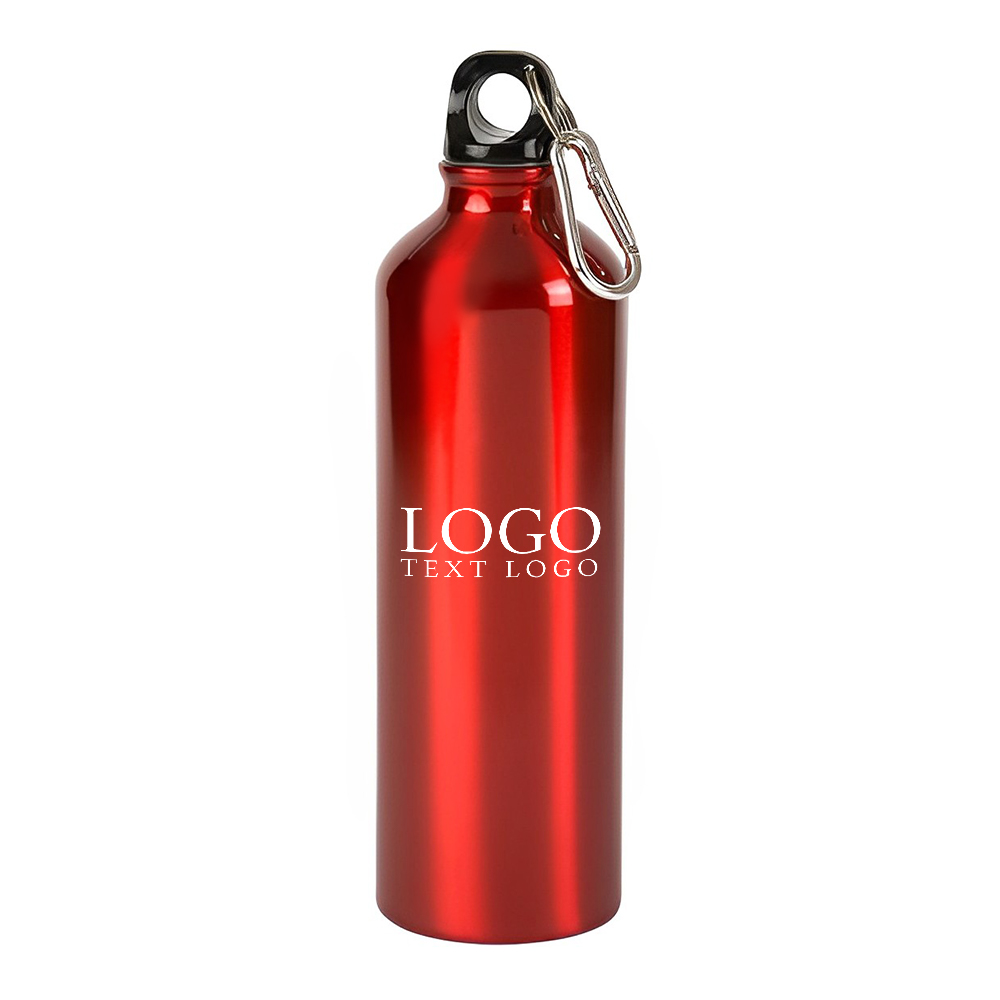 Advertising 25 oz Aluminum Alpine Bottle Red With Logo