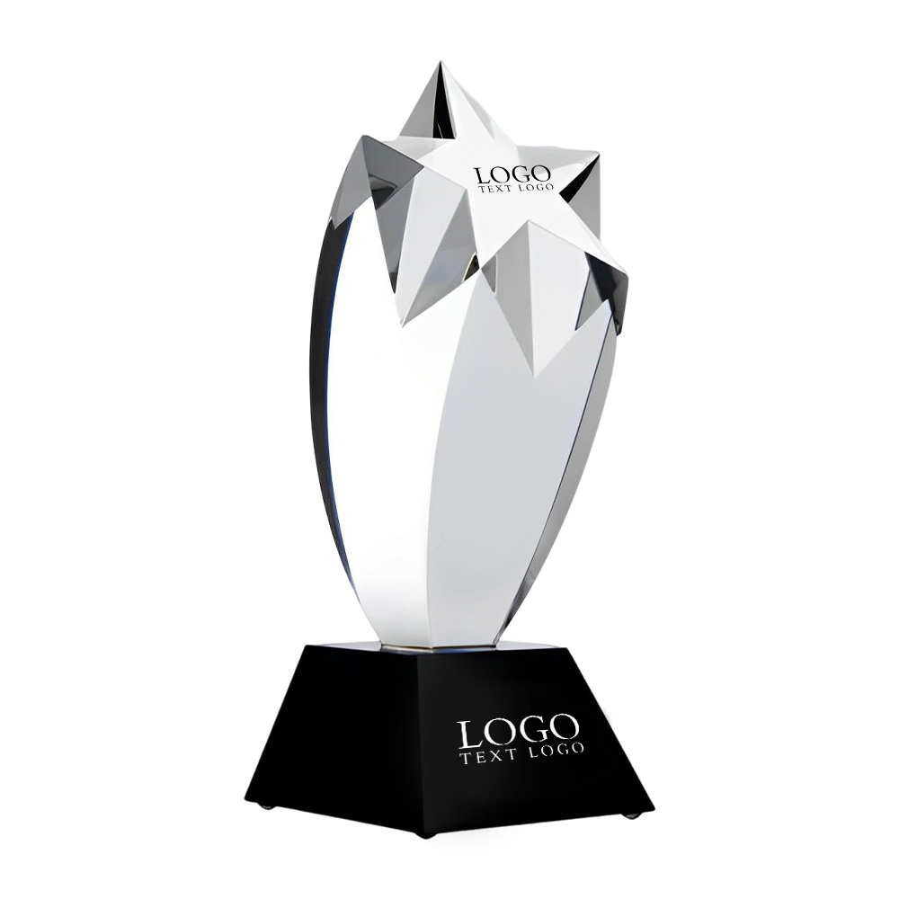 Rising Star Award With Black Slant Base With Logo