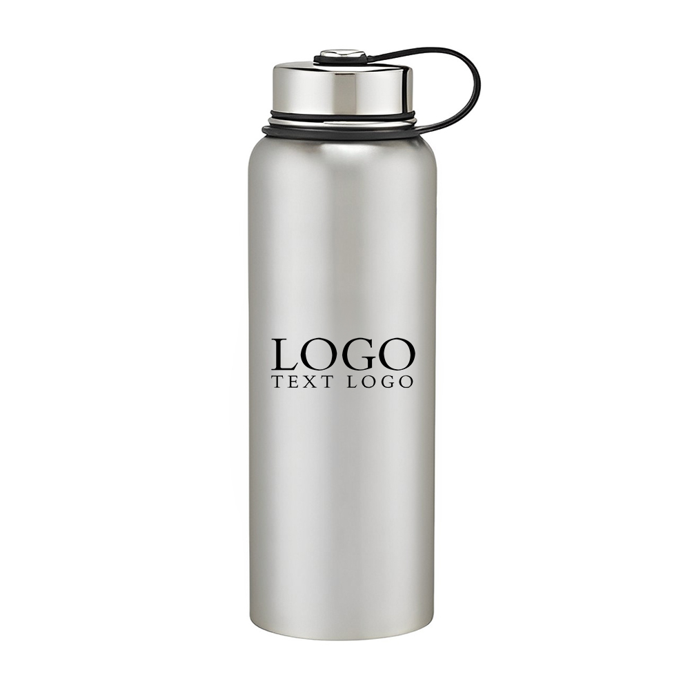 Advertising 40 Oz Invigorate Stainless Steel Bottle Silver With Logo